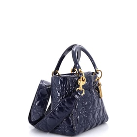 Christian Dior Christian Dior Supple Lady Dior Bag Cannage Quilt Patent Medium