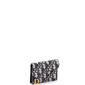 Christian Dior Christian Dior Saddle Card Case Oblique Canvas