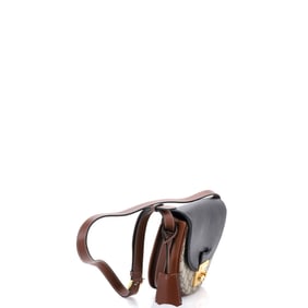 Gucci Gucci Padlock Saddle Shoulder Bag GG Coated Canvas and Leather Small