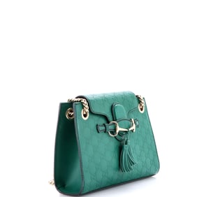 Gucci Gucci Emily Chain Flap Shoulder Bag Guccissima Leather Small