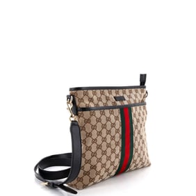 Gucci Gucci Front Pocket Web Messenger GG Canvas Small