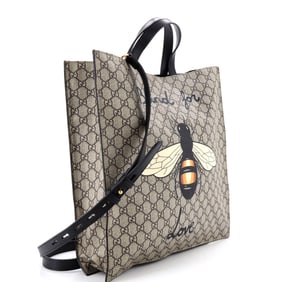 Gucci Gucci Convertible Soft Open Tote Printed GG Coated Canvas Tall
