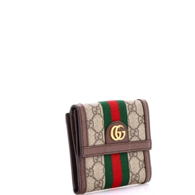 Gucci Gucci Ophidia Trifold Wallet GG Coated Canvas Compact