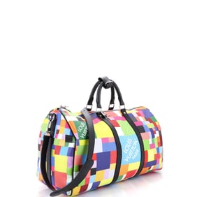 Louis Vuitton Louis Vuitton Keepall Bandouliere Bag Limited Edition Multicolor Damier Graphite 3D 50