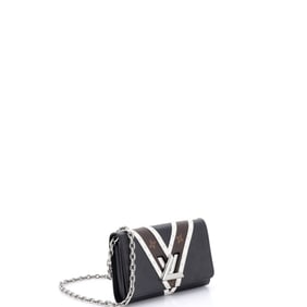 Louis Vuitton Louis Vuitton Twist Chain Wallet Epi Leather with Monogram Canvas and Studded Leather