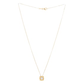 Roberto Coin Roberto Coin Pois Moi Square Pendant Necklace 18K Yellow Gold and Pave Diamonds Small