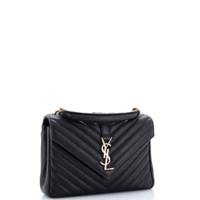 Saint Laurent Saint Laurent Classic Monogram College Bag Matelasse Chevron Leather Medium