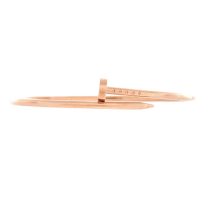 Bracelet 18K Rose Gold Small: Meet the lot that does the most (in the best way): Cartier Juste un Clou Ring 18K Rose Gold Small Rose in Gold brings instant credibility to any outfit. A strong choice for day-to-night, with the sort