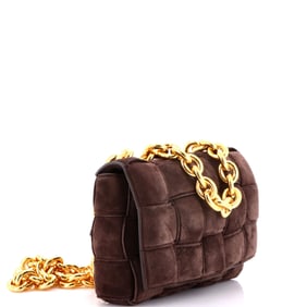 Bottega Veneta Bottega Veneta Cassette Chain Crossbody Bag Padded Maxi Intrecciato Suede
