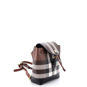 Burberry Burberry Flap Backpack House Check Coated Canvas Micro