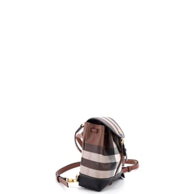 Burberry Burberry Flap Backpack House Check Coated Canvas Micro