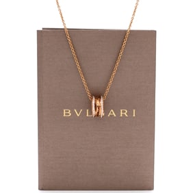 Bvlgari Bvlgari B.Zero1 Open Design Legend Zaha Hadid Pendant Necklace 18K Rose Gold with Diamonds
