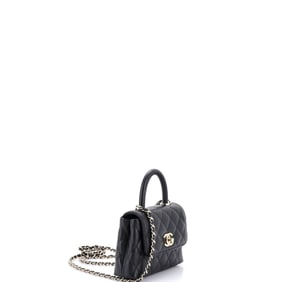 Chanel Chanel Coco Top Handle Bag Quilted Caviar Extra Mini