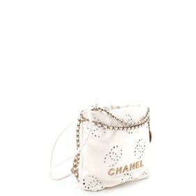 Chanel Chanel 22 Chain Hobo CC Eyelet Embroidered Calfskin Mini