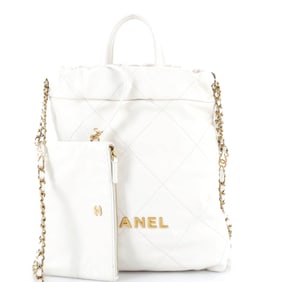 Chanel Chanel 22 Chain Backpack Quilted Calfskin Medium