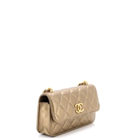 Chanel Chanel CC Flap Phone Holder with Chain Quilted Lambskin Mini