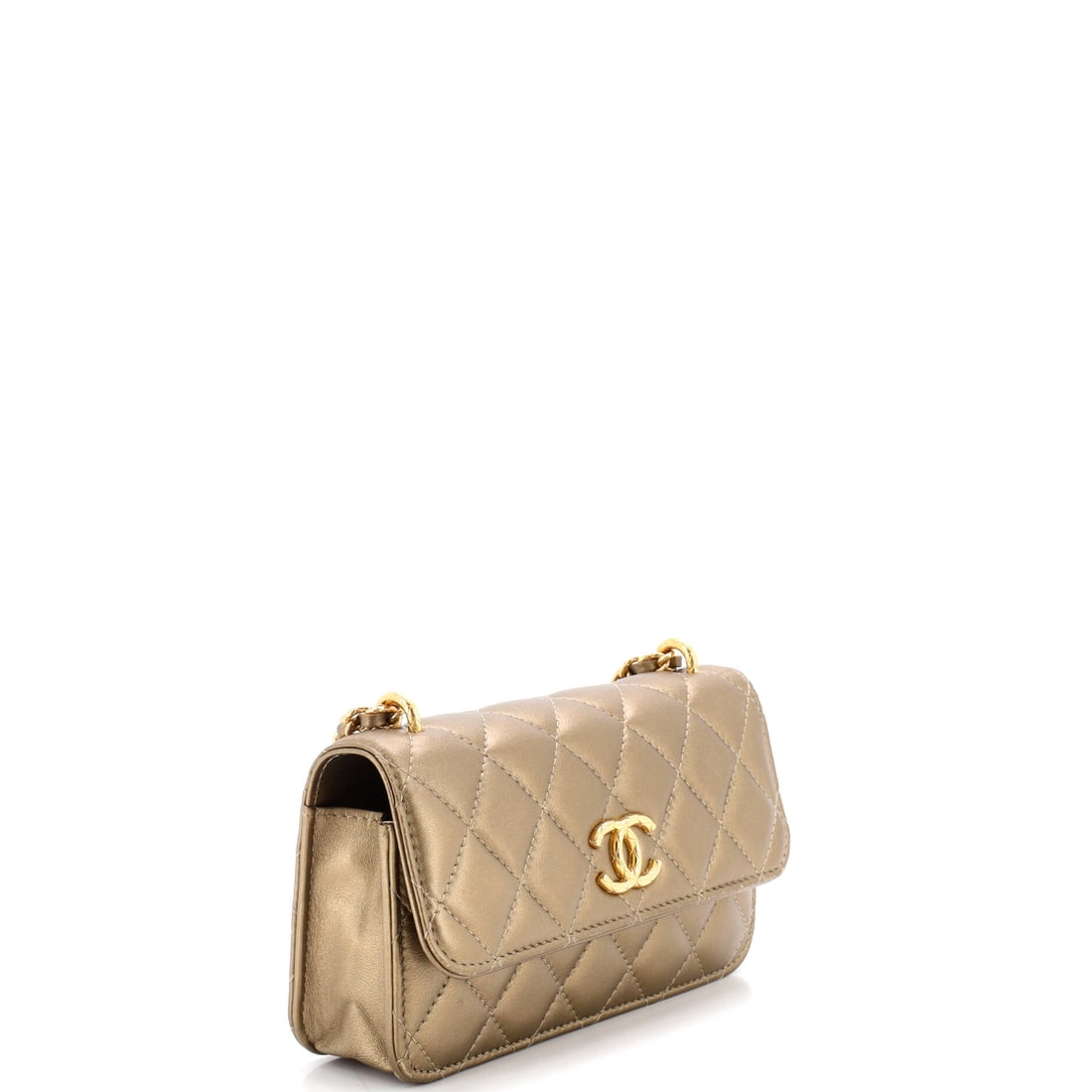 Chanel Chanel CC Flap Phone Holder with Chain Quilted Lambskin Mini (1 of 6)