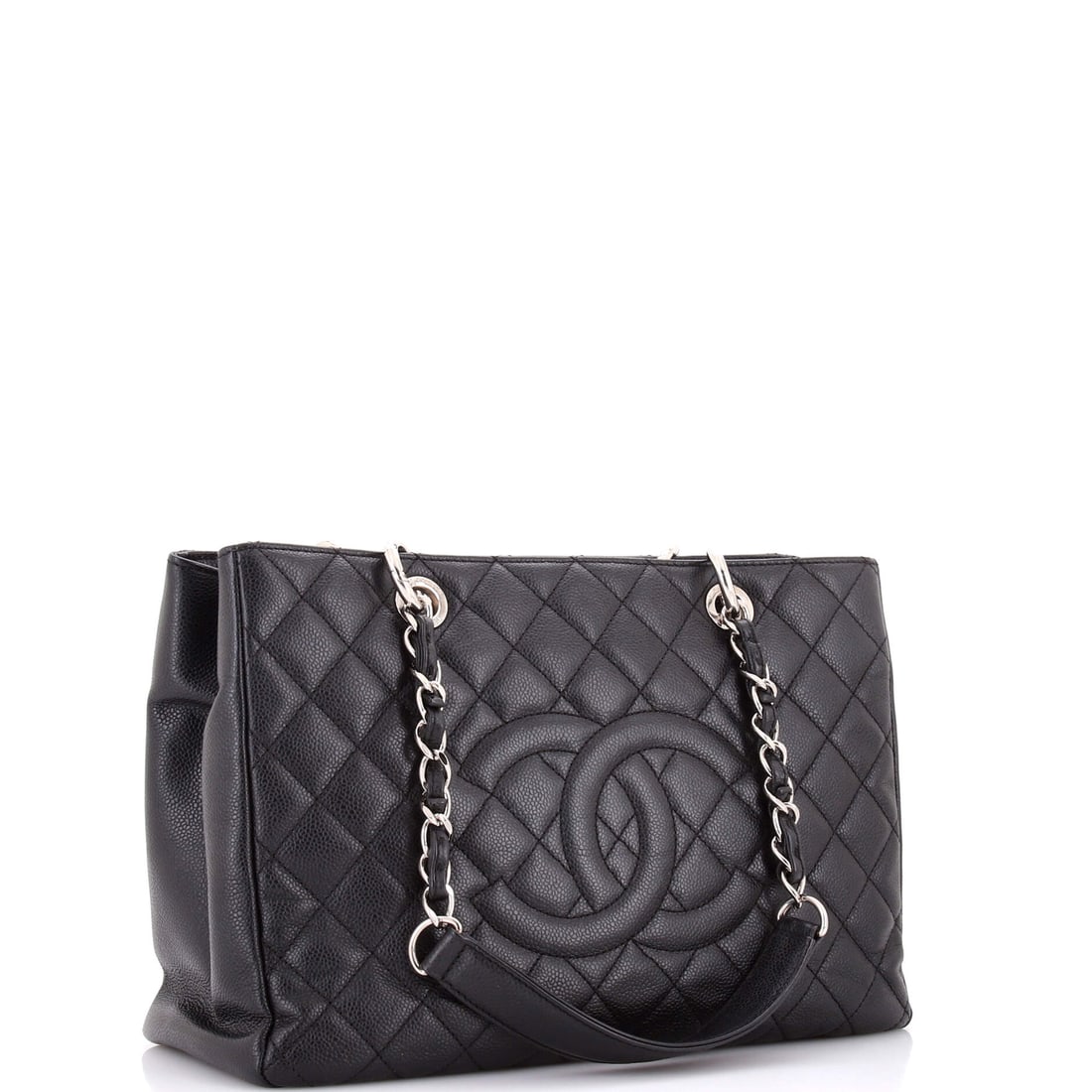 Chanel Chanel Grand Shopping Tote Quilted Caviar: Warning: this lot may cause outfit confidence. Authentic Chanel Chanel Grand Shopping Tote Quilted Caviar. Approx. 9.5 in H x 13.0 in W x 5.0 in D. A classic carry with a modern attitude. Ready for co