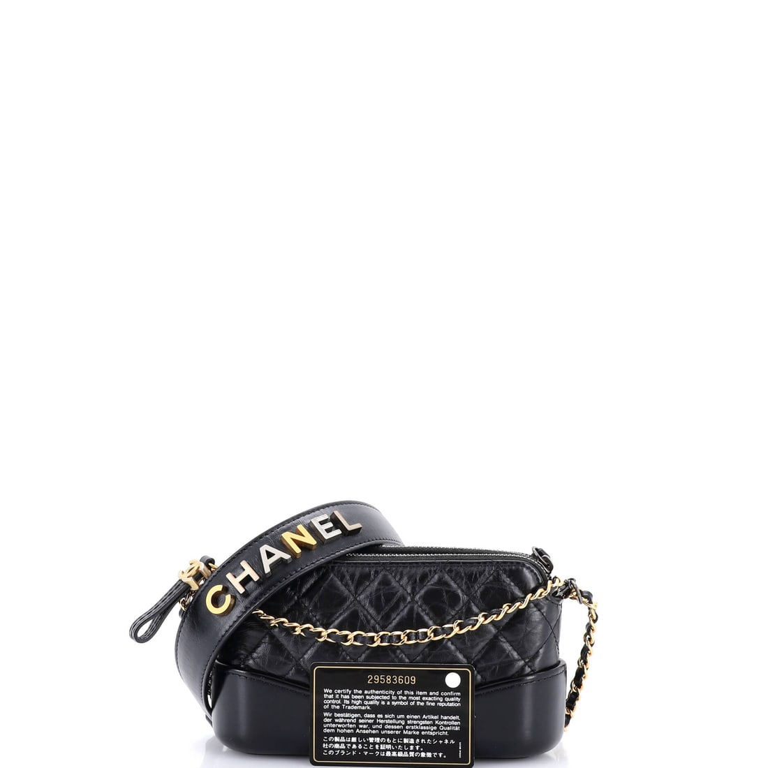 Chanel Chanel Gabrielle Logo Handle Double Zip Clutch with Chain Quilted Aged Calfskin: The shortcut to looking put together. Authentic Chanel Chanel Gabrielle Logo Handle Double Zip Clutch with Chain Quilted Aged Calfskin. The kind of jewelry you never take off. Ready for collectors, re