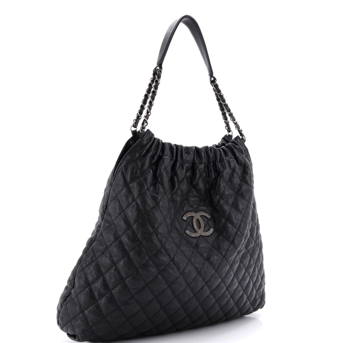Chanel Chanel CC Elastic Shoulder Bag Quilted Caviar Large (1 of 6)