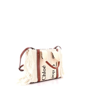 Chloe Chloe Woody Convertible Tote Fringe Canvas Small