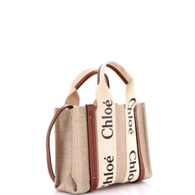 Chloe Chloe Woody Tote Canvas with Leather Small