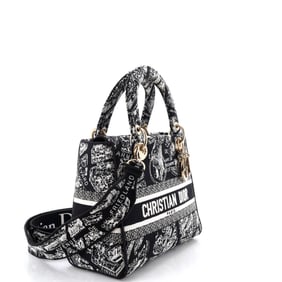 Christian Dior Christian Dior Lady D-Lite Bag Embroidered Canvas Medium