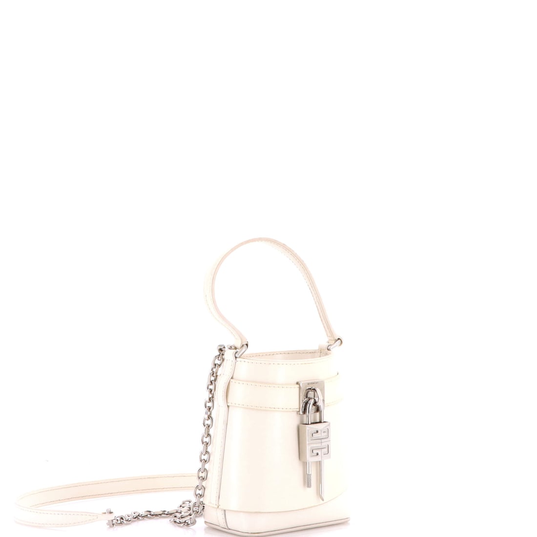 Givenchy Givenchy GV Shark Lock Bucket Bag Leather Micro: Authentic Givenchy Givenchy GV Shark Lock Bucket Bag Leather Micro. When in doubt, carry the good bag. Measures about 5.5H x 4.0W x 2.5D inches. The kind of bag that makes everything look expensive. A