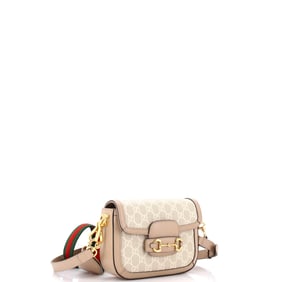 Gucci Gucci Horsebit 1955 Shoulder Bag GG Coated Canvas with Leather Mini