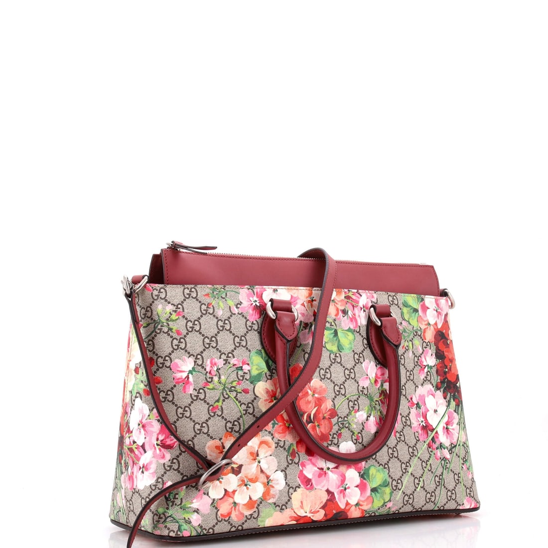 Gucci Gucci Linea A Convertible Tote Blooms Print GG Coated Canvas Medium (1 of 5)