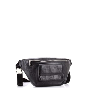 Gucci Gucci Front Pocket Belt Bag GG Embossed Perforated Leather