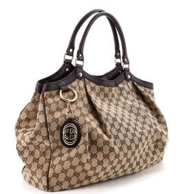 Gucci Gucci Sukey Tote GG Canvas with Leather Large