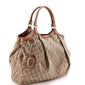 Gucci Gucci Sukey Tote GG Canvas with Leather Large