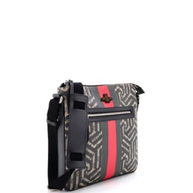 Gucci Gucci Front Zip Messenger Caleido GG Coated Canvas Medium