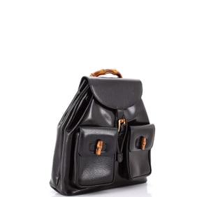 Gucci Gucci Vintage Bamboo Backpack Leather Medium