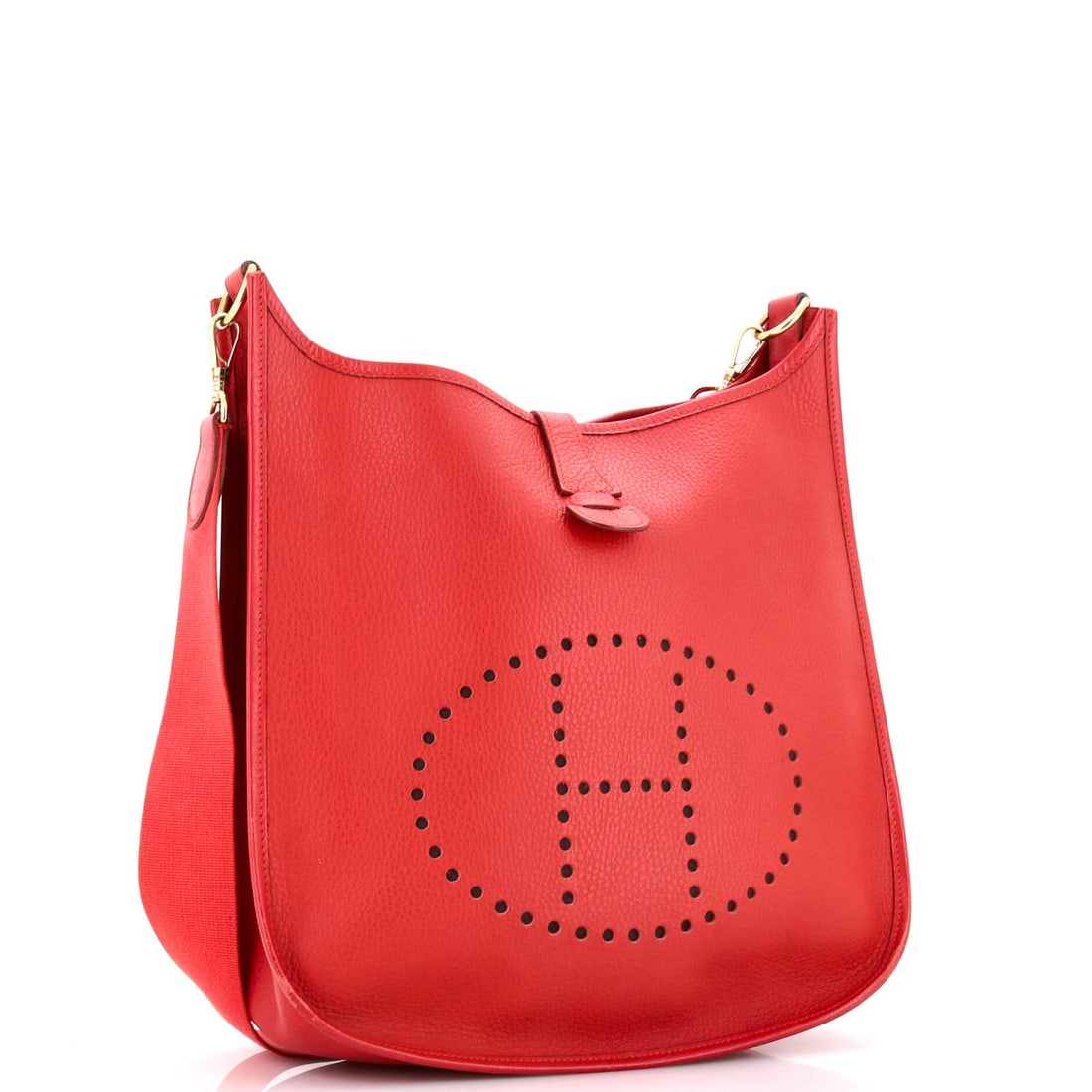 Hermes Hermes Evelyne Bag Gen I Clemence GM: Authentic Hermes Hermes Evelyne Bag Gen I Clemence GM. If your closet could talk, it would ask for this. Measures about 12.0H x 12.5W x 4.0D inches. A strong staple for any luxury lineup. It will do t