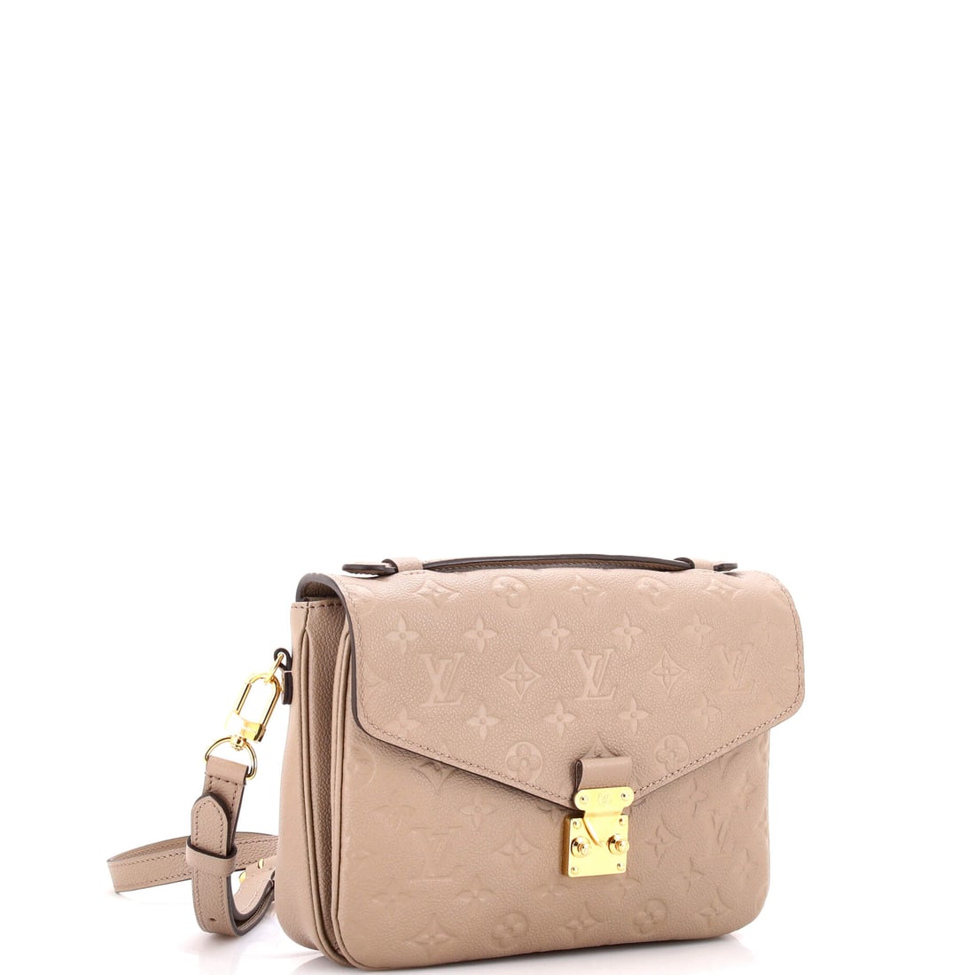 Louis Vuitton Louis Vuitton Pochette Metis Monogram Empreinte Leather: Authentic Louis Vuitton Louis Vuitton Pochette Metis Monogram Empreinte Leather. Measures about 8.0H x 10.0W x 3.0D inches. When in doubt, carry the good bag. A strong staple for any luxury lineup. A