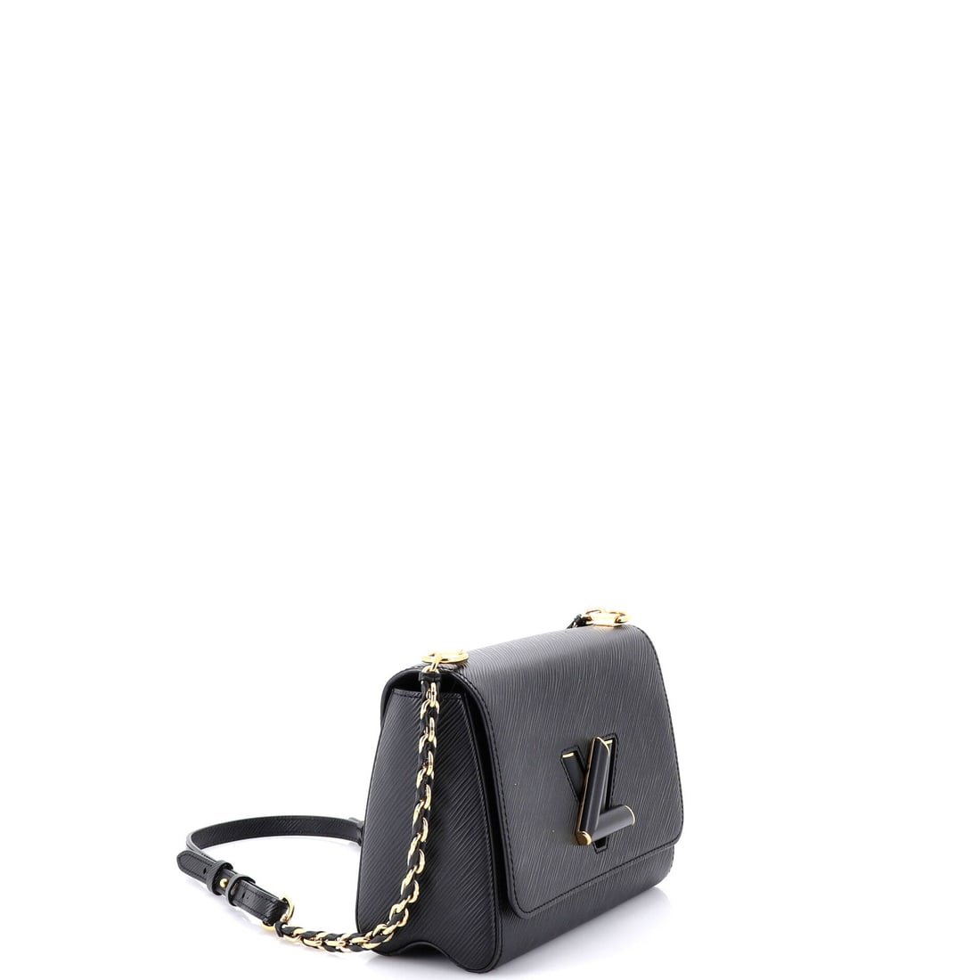 Louis Vuitton Louis Vuitton Braided Chain Twist Bag Epi Leather MM: A little extra, in the most tasteful way. Authentic Louis Vuitton Louis Vuitton Braided Chain Twist Bag Epi Leather MM. Approx. 6.5 in H x 9.0 in W x 4.0 in D. Perfect solo, even better layered. A cle