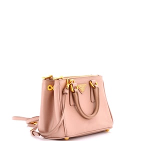 Prada Prada Galleria Double Zip Tote Saffiano Leather Mini