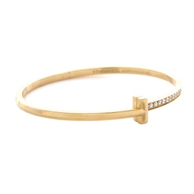 Tiffany & Co. Tiffany & Co. T1 Hinged Bangle Bracelet 18K Yellow Gold and Diamonds Narrow