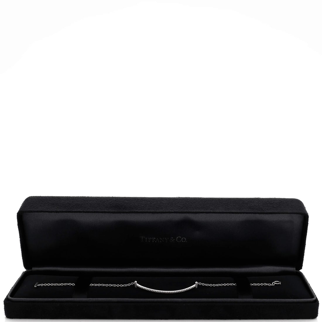 Tiffany & Co. Tiffany & Co. T Smile Chain Bracelet 18K White Gold with Diamonds Medium (1 of 2)