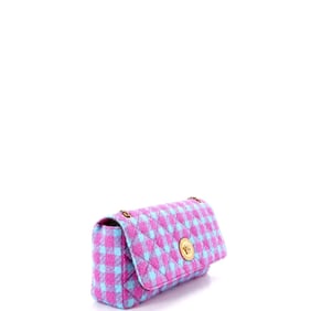 Versace Versace Medusa Icon Chain Flap Bag Quilted Tweed East West