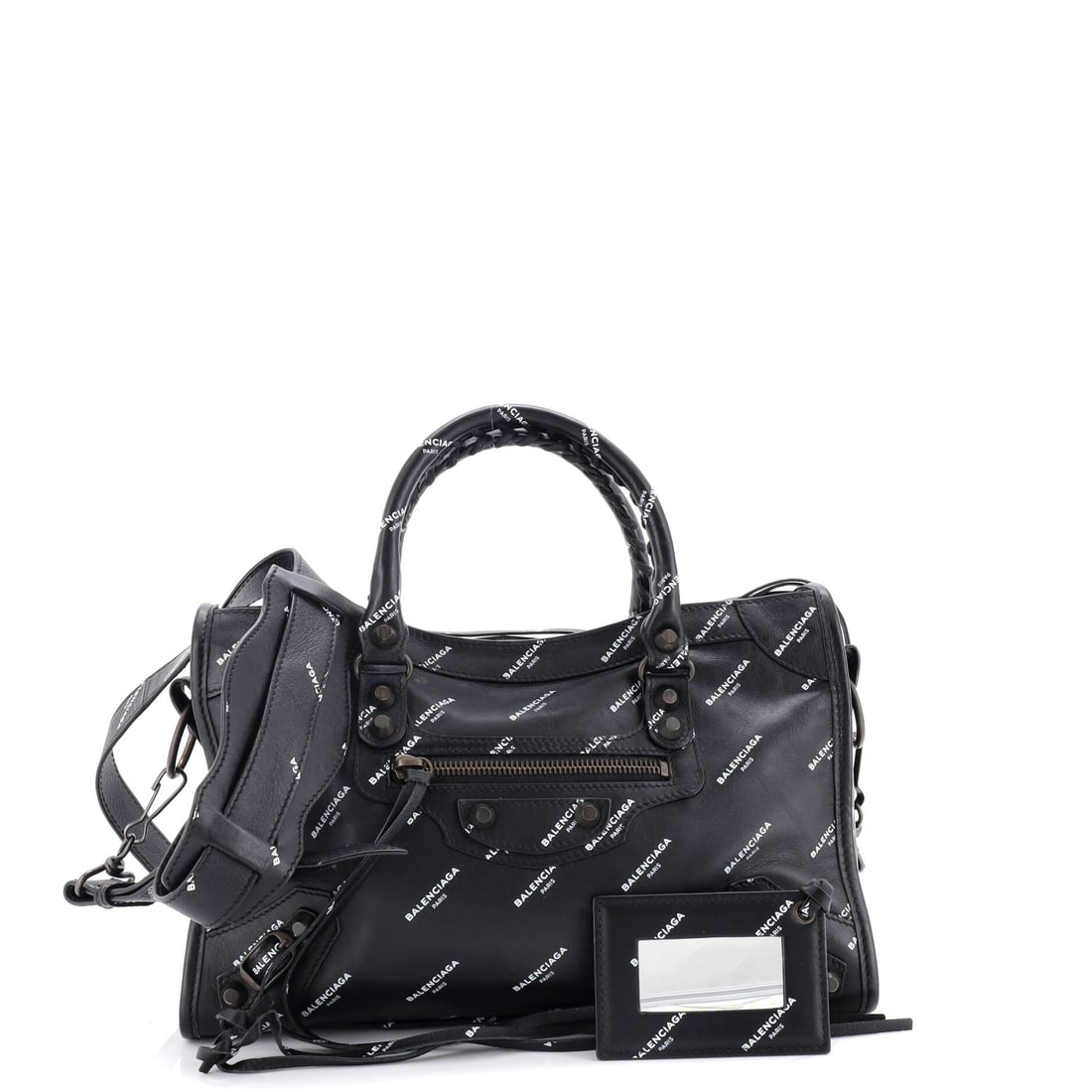 Balenciaga Logo City Classic Studs Bag Leather Small: From the ateliers of Balenciaga, this is no ordinary handbag it's a marvel. Featuring the iconic Balenciaga Logo City Classic Studs Bag Leather Small, its a testament to refined rebellion. The rich bl