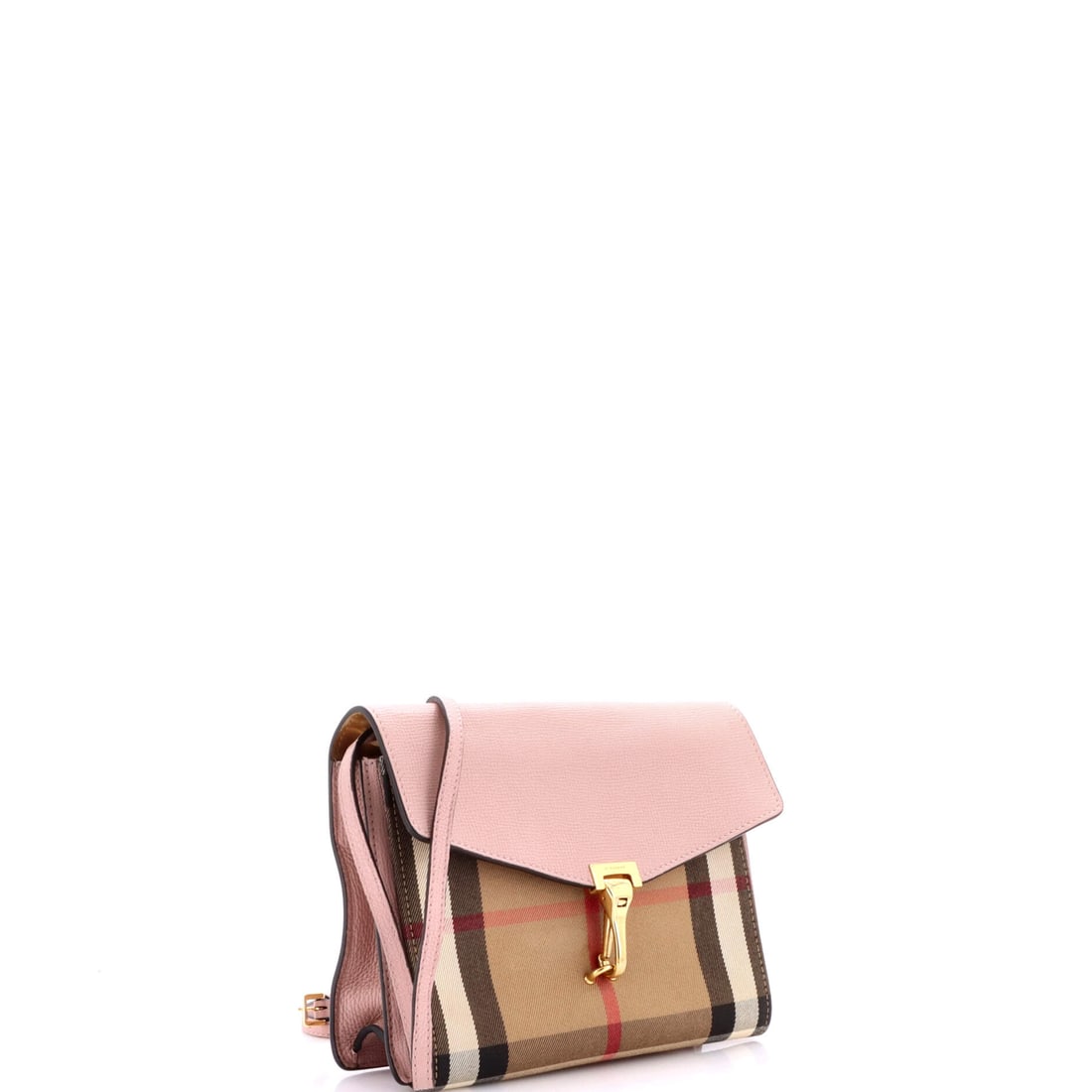 Burberry Macken Crossbody Bag Leather and House Check Canvas Small (1 of 7)