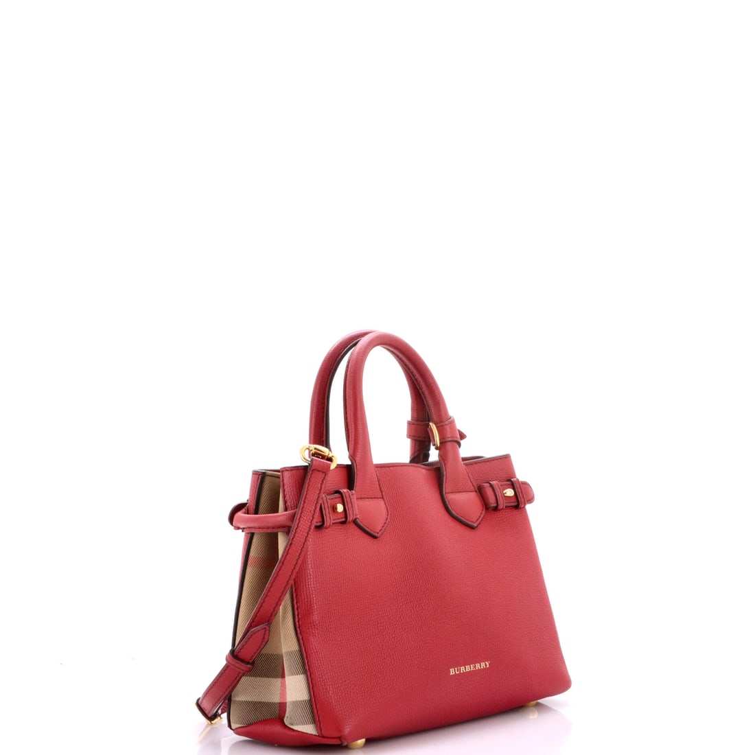 Burberry Banner Tote Leather and House Check Canvas Small: A signature silhouette from Burberry, meticulously crafted to enchant collectors and connoisseurs alike. Featuring the iconic Burberry Banner Tote Leather and House Check Canvas Small, its a testament