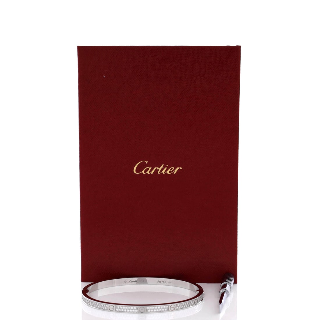 Cartier Love Bracelet 18K White Gold with Pave Diamonds Small (1 of 2)