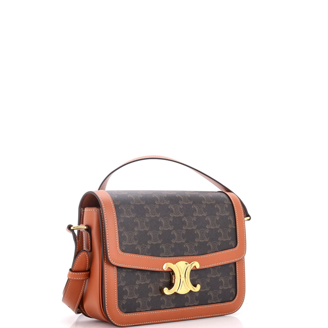 Celine Triomphe Shoulder Bag Triomphe Coated Canvas Medium (1 of 5)