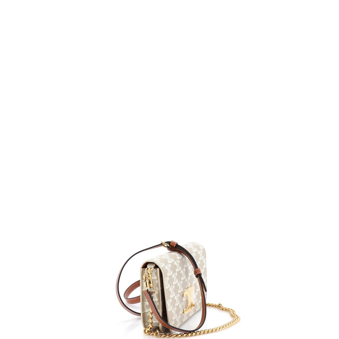 Celine Multipochette Flap Bag Triomphe Coated Canvas: From the ateliers of Celine, this is no ordinary handbag it's a marvel. Featuring the iconic Celine Multipochette Flap Bag Triomphe Coated Canvas, its a testament to refined rebellion. The rich neutra