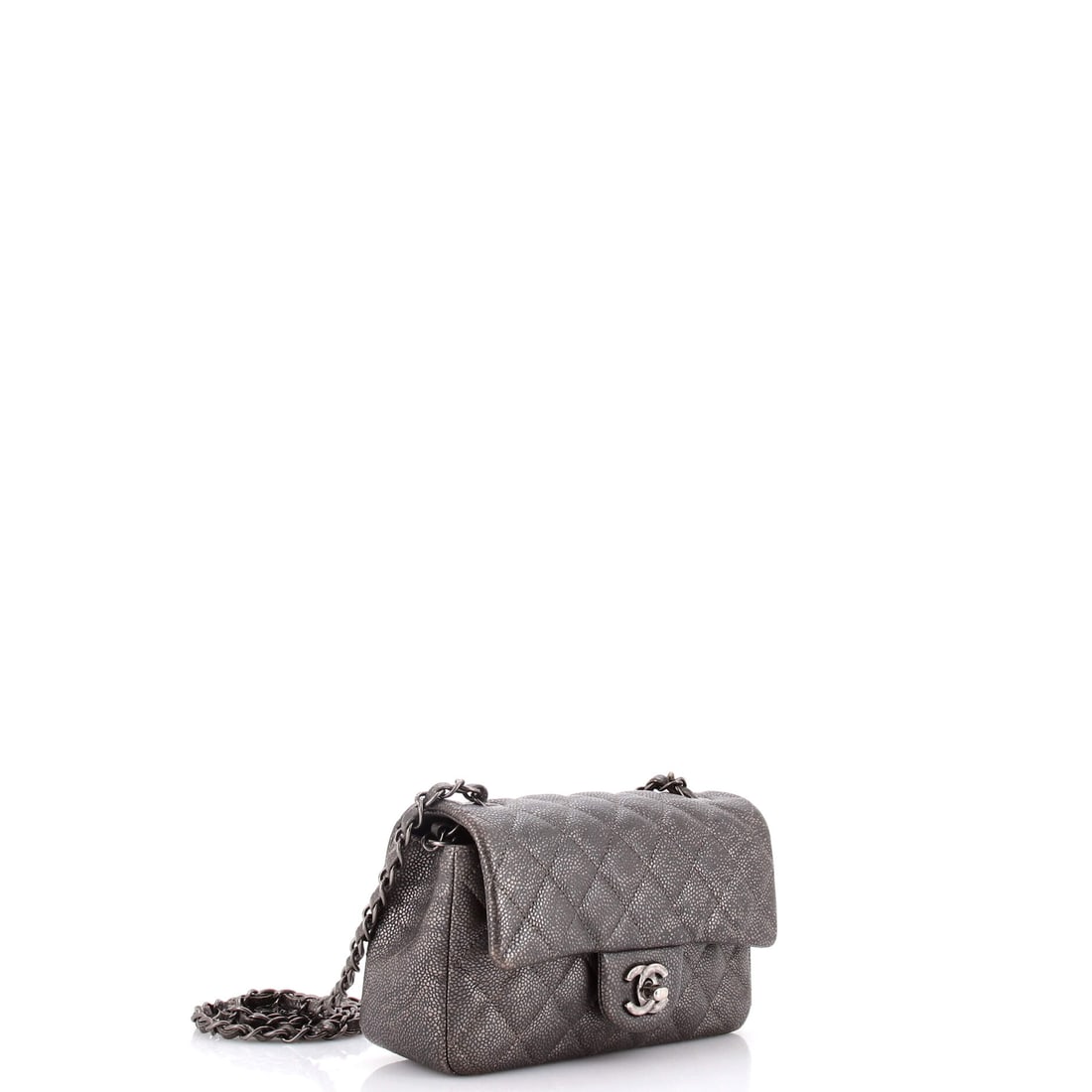 Chanel Classic Single Flap Bag Quilted Caviar Mini: Masterfully designed by Chanel, this arm candy is pure editorial gold. Featuring the iconic Chanel Classic Single Flap Bag Quilted Caviar Mini, its a testament to refined rebellion. The rich gray pale