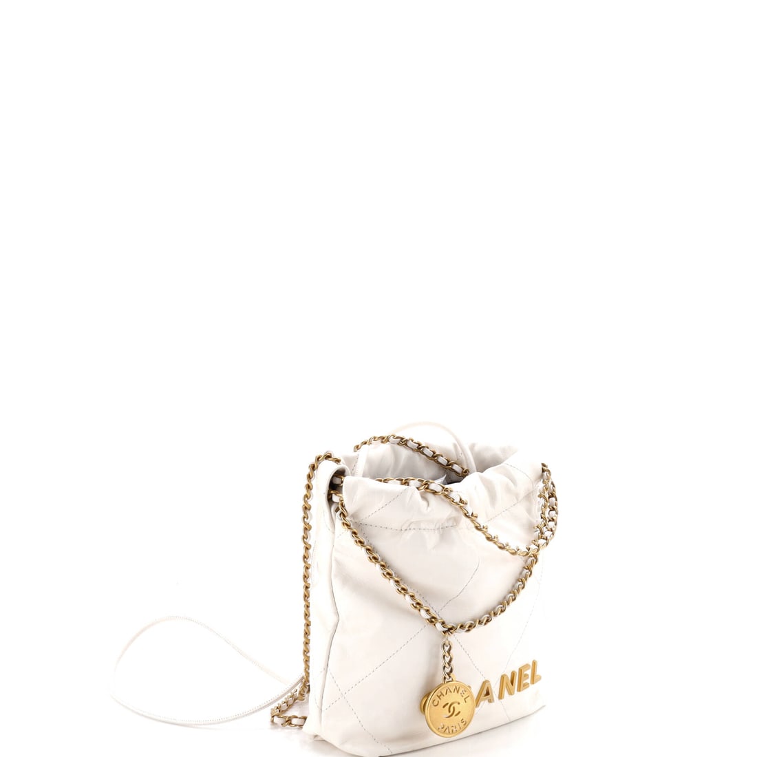 Chanel 22 Chain Hobo Quilted Calfskin Mini: From the ateliers of Chanel, this is no ordinary handbag it's a marvel. Featuring the iconic Chanel 22 Chain Hobo Quilted Calfskin Mini, its a testament to refined rebellion. The rich white palette ev